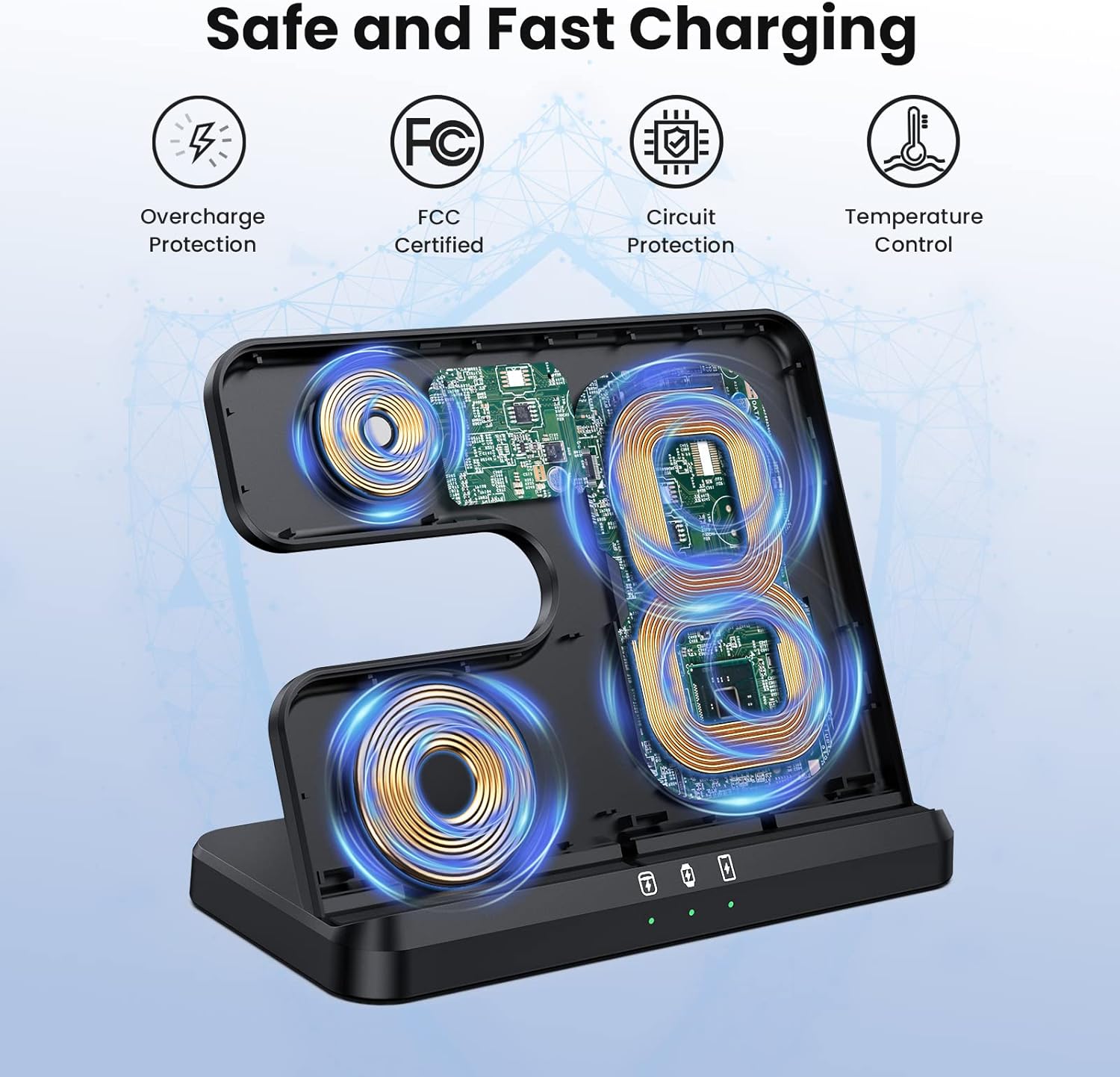 Chargeur Induction 3 en 1 pour Samsung S26 Ultra/S26/S25/S24/S23/Z Flip/Z Fold 7, Chargeur sans Fil pour Galaxy Watch 8/7 Pro/5/4/Active, Station de Charge Galaxy Buds - Noir Chargeur Sans Fil 3 en 1 pour Samsung Noir