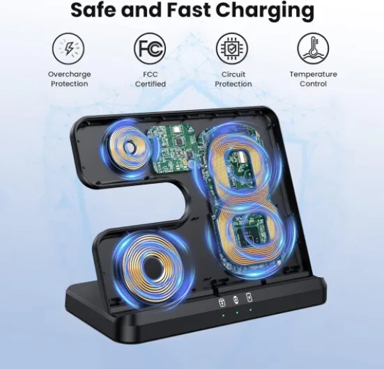 Chargeur Induction 3 en 1 pour Samsung S26 Ultra/S26/S25/S24/S23/Z Flip/Z Fold 7, Chargeur sans Fil pour Galaxy Watch 8/7 Pro/5/4/Active, Station de Charge Galaxy Buds - Noir Chargeur Sans Fil 3 en 1 pour Samsung Noir