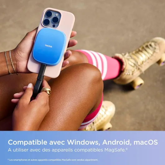 Creator Phone SSD 1 to, Compatible avec MagSafe, Jusqu’à 1000 Mo/s en Lecture, Un Mois d’abonnement à Adobe Creative Cloud Produit Unique Phone SSD 1 To