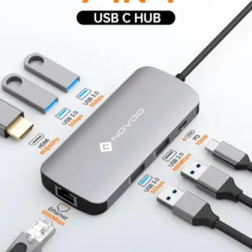 Test NOVOO Hub USB-C 7 en 1 : le petit boîtier qui redonne des ports à ton laptop