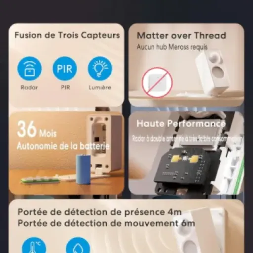 Test Meross MS605 : un détecteur de présence Matter qui fait le job sans se prendre pour un robot de science-fiction