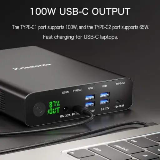 Test Krisdonia 64000mAh 100W : la grosse batterie pour laptop qui remplace (presque) une prise murale