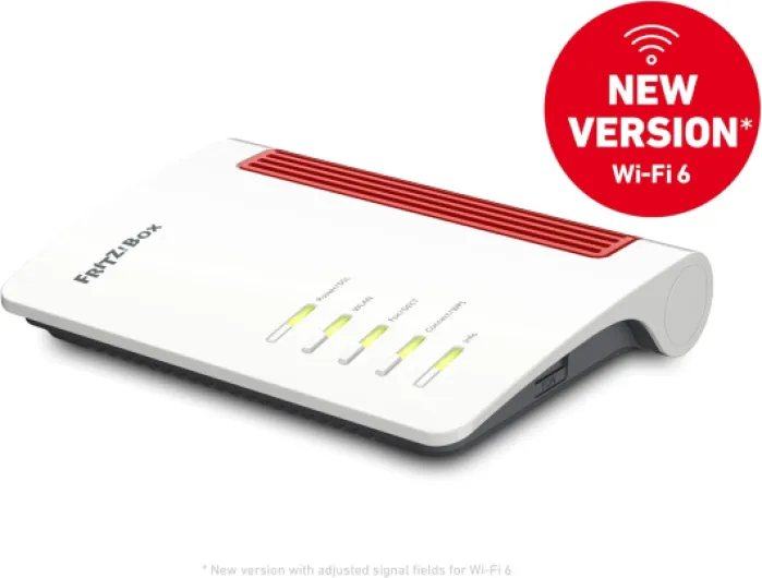 AVM FRITZ!Box 7530 AX International Modem routeur DSL/VDSL avec Wi-Fi 6, Mesh Master, Wi-Fi jusqu'à 1 800 Mbps (5 GHz) + 600 Mbps (2, 4 GHz), base DECT, Serveur multimédia
