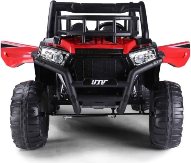 Voiture électrique Enfants 24V 2 Places UTV avec télécommande 2,4 GHz, Rouge, Buggy électrique Enfant, Moteurs 2 X 200 W, Batterie Lithium, lumières LED, Roues EVA Souples, Lecteur MP3/USB/SD