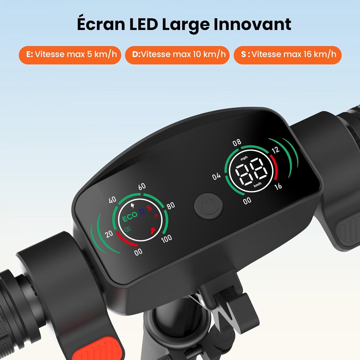Trottinette Électrique Enfant K6,6-12 Ans,Pneus Pleins 6.5",3 Vitesses 5/10/16 km/h,Double Suspension Avant/Arrière,3 Modes LED,Bluetooth, Autonomie 9 km,Pliable Réglable,Charge Max 70 kg Noir