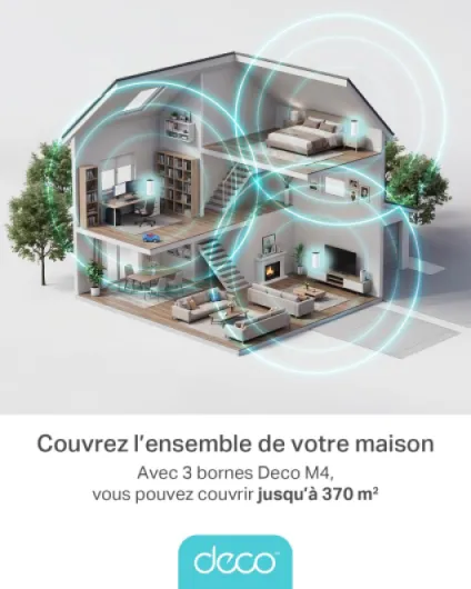 TP-Link Deco M4 (3-pack) Systèmes WiFi Mesh performant - Contrôle parental - Ports Ethernet Gigabit - Couverture WiFi jusqu'à 370m2 - Compatible avec Amazon Alexa et IFTTT, Blanc 3 Pack AC1200