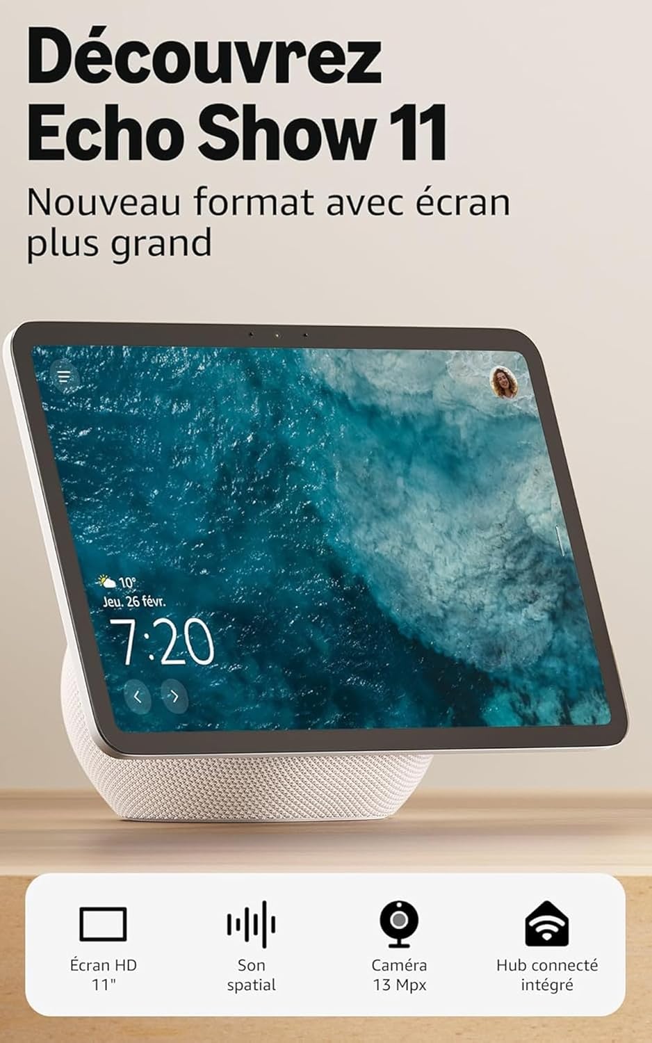 Amazon Echo Show 11 : écran Full HD 11" + Support réglable Amazon (graphite) : conçu pour Amazon Echo Show 8 et Amazon Echo Show 11