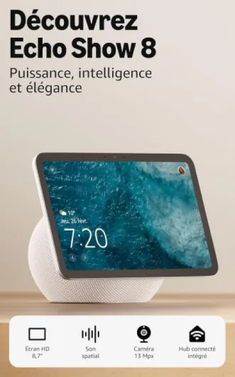 Amazon Echo Show 8 : écran HD 8,7“ + Support réglable Amazon (graphite) : conçu pour Amazon Echo Show 8 et Amazon Echo Show 11