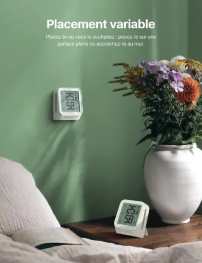 X-Sense Thermomètre Hygromètre Intérieur Connecté Compatible Alexa, Petit Capteur avec Écran LCD, Contrôle Intelligent de la Température et de l’Humidité à Distance, STH0A41 White 4 Capteurs + 1 Station de base SBS50 incluse
