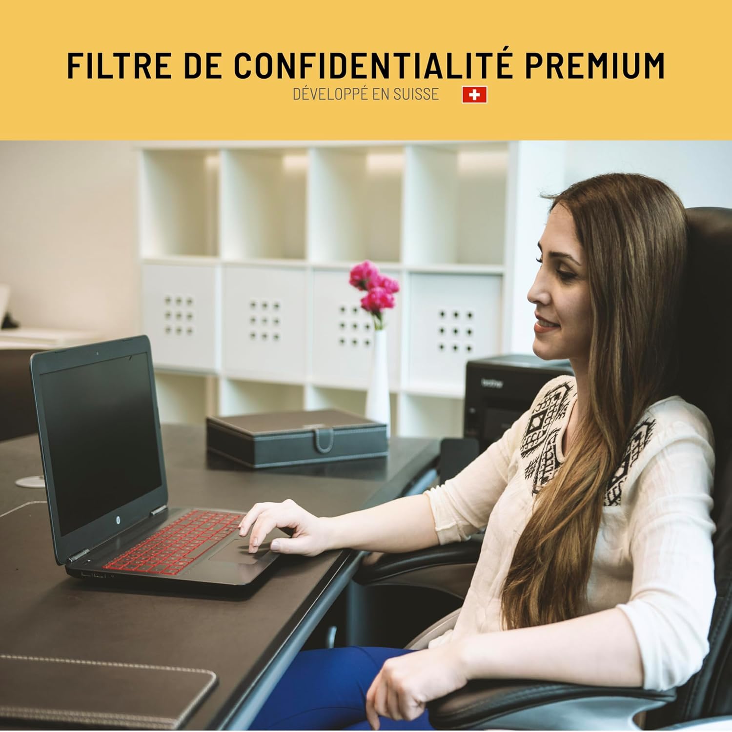 Filtre de Confidentialité & Filtre Anti-Lumière Bleu Premium - Film Protection 2-en-1 pour Écran d’Ordinateur Portable (15.6” Pouces) 15.6" pouces