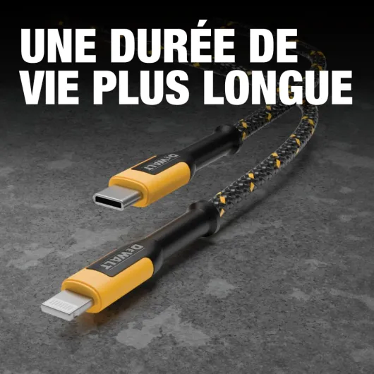 Câble USB-C vers Lightning robuste [certifié Apple MFi] Chargeur durable, câbles Lightning, cordon de charge rapide compatible avec iPhone 14/13/12/11 Pro Max iPad AirPods 6 pieds