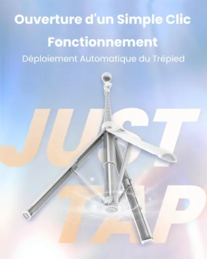 168cm Trépied Smartphone à Ouverture Automatique, Perche à Selfie Extensible avec Télécommande Bluetooth, Trépied Téléphone Portable pour iPhone/Samsung/Android, Blanc