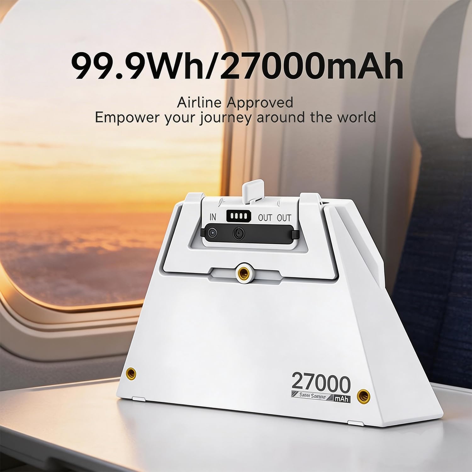 99,9Wh Batterie Externe Clip-on pour Starlink Mini,Autonomie Jusqu’à 5 Heures, 2xSortie DC & USB-C, Support Intégré IP65,Conforme aux Normes Aériennes 99Wh
