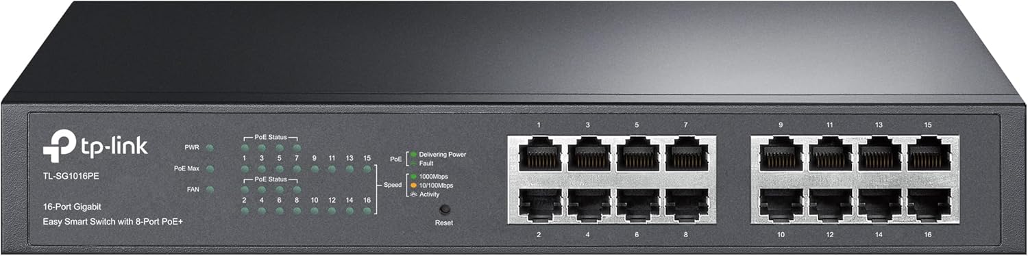 TP-Link TL-SG1016PE Switch PoE 16 Ports Gigabit 16 ports-PoE 150W-manageable