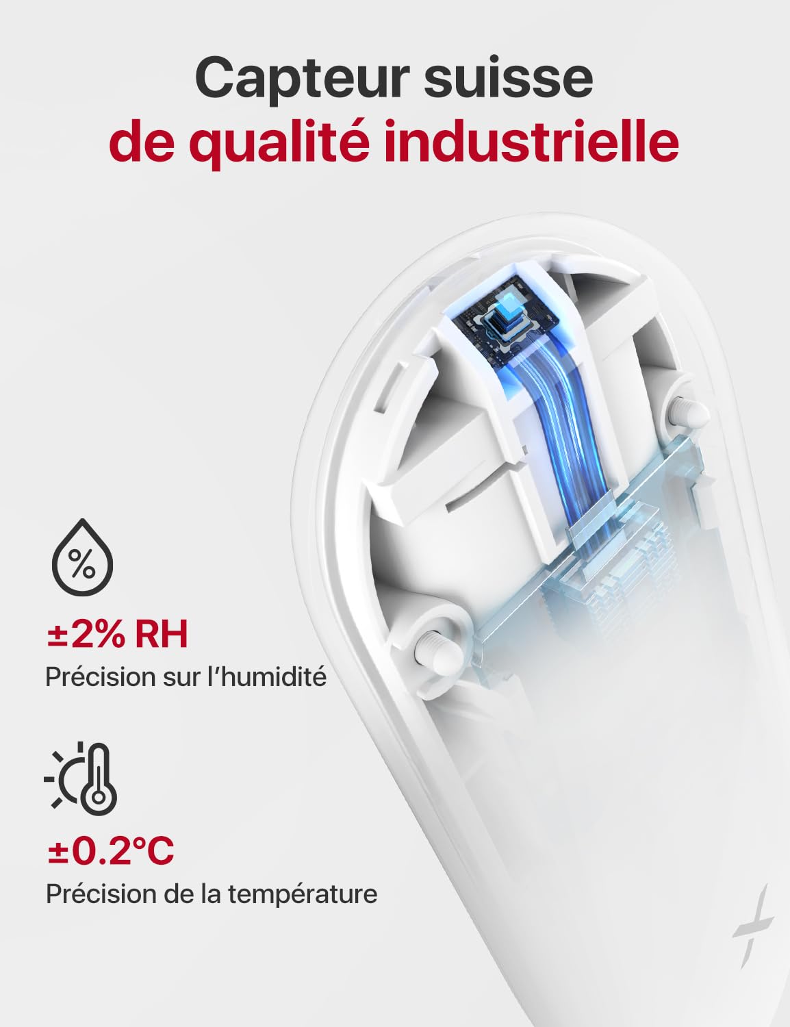 X-Sense Thermomètre Interieur Connecté, WiFi Hygromètre Haute Précision avec Suivi Température et Humidité, Alertes App, Exportation Données, Portée 500m Compatible Alexa, STH55 4 capteurs & 1 station de base