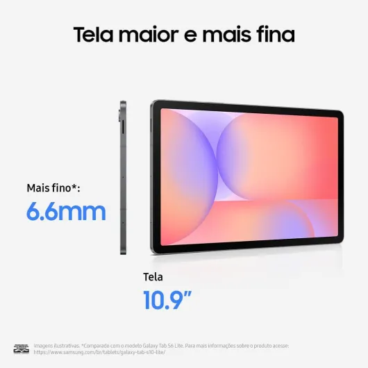 Galaxy Tab S10 Lite avec S-Pen - 128 Go, 6 Go de RAM, Wi-FI Uniquement - Écran LCD 10,9 po 90 Hz, Tablette Android 15 WiFi 6, Batterie Toute la journée - Modèle International X400 Gris