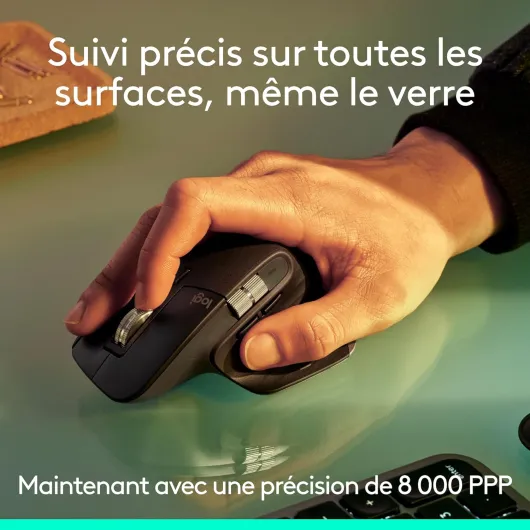 MX Master 3S - Souris sans fil performante avec défilement ultra-rapide, ergonomique, 8K PPP, compatible avec les surfaces en verre, clics discrets, Bluetooth, Windows, Linux, Chrome-Graphite MX Master 3S Nouveau - Bluetooth
