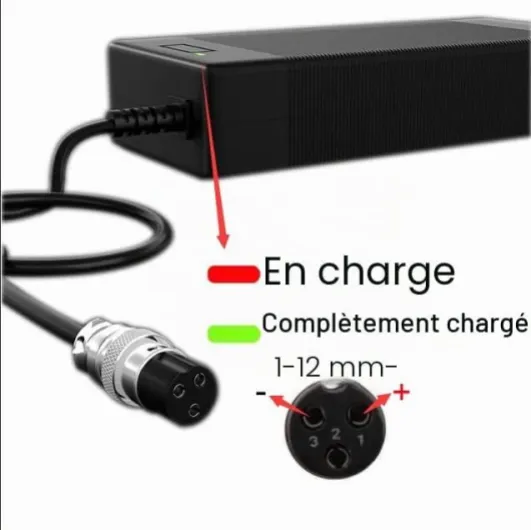 54,6V Chargeur 48V Batterie Charger Trottinette pour vélo Fahrrad Chargeurs Piles électrique Sortie 1,5A de VCA Li-ION Lithium