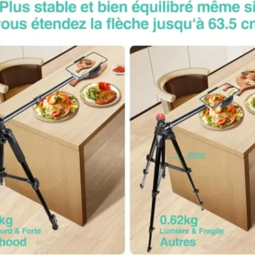 Test Elitehood PT-5 : le trépied smartphone pas parfait mais très pratique pour filmer de dessus