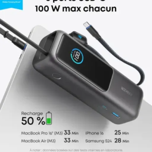 Test Anker Batterie Externe 25000mAh 165W : la grosse brique qui remplace presque une prise murale