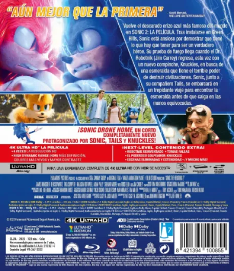 Sonic 2 - La Película (4K UHD) - BD [Blu-ray]