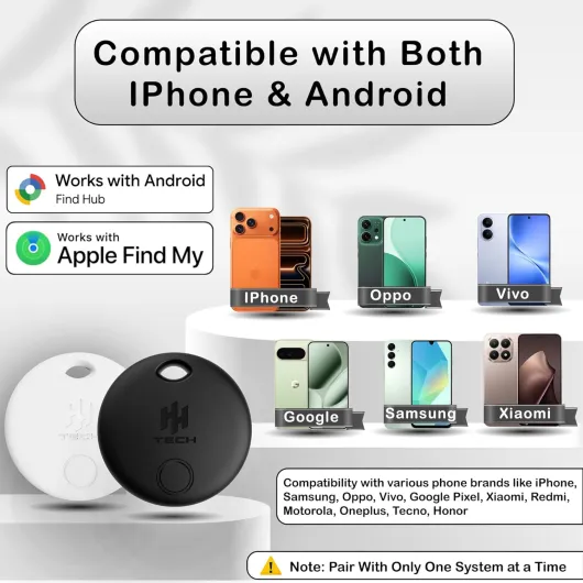 HH-Tech Localisateur d'objets Bluetooth (Lot de 2) pour appareils iOS et Android, Compatible avec Apple et Google Localiser, Localisateur de clés, de Portefeuille et de Bagages