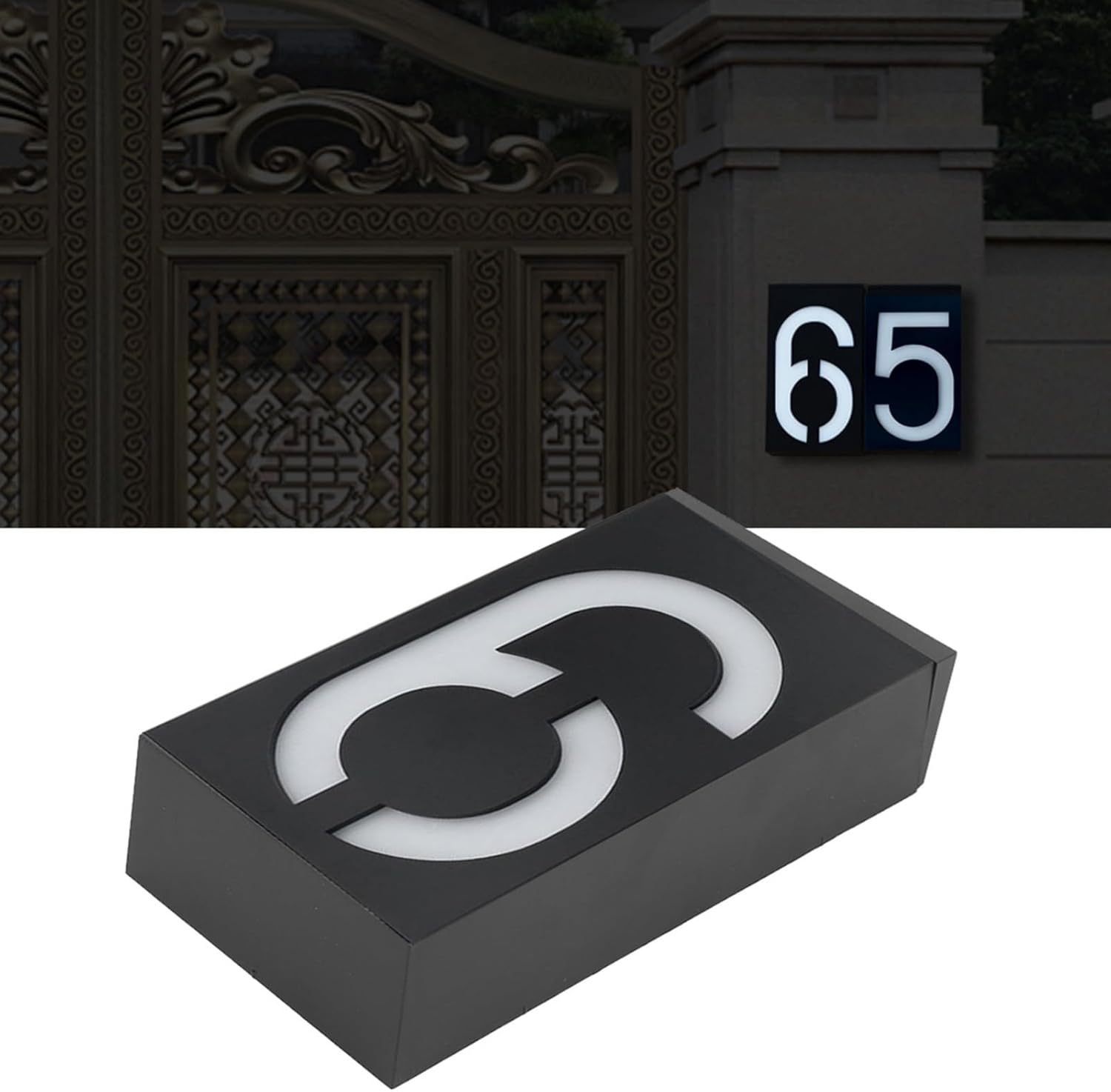 Generic Panneau Lumineux D'extérieur à LED à énergie Solaire pour une visibilité Facile des Adresses dans les Maisons et les Entreprises, Matériau ABS Durable, 6 LED, 18 X 10 X 4 cm - (Numéro 6)
