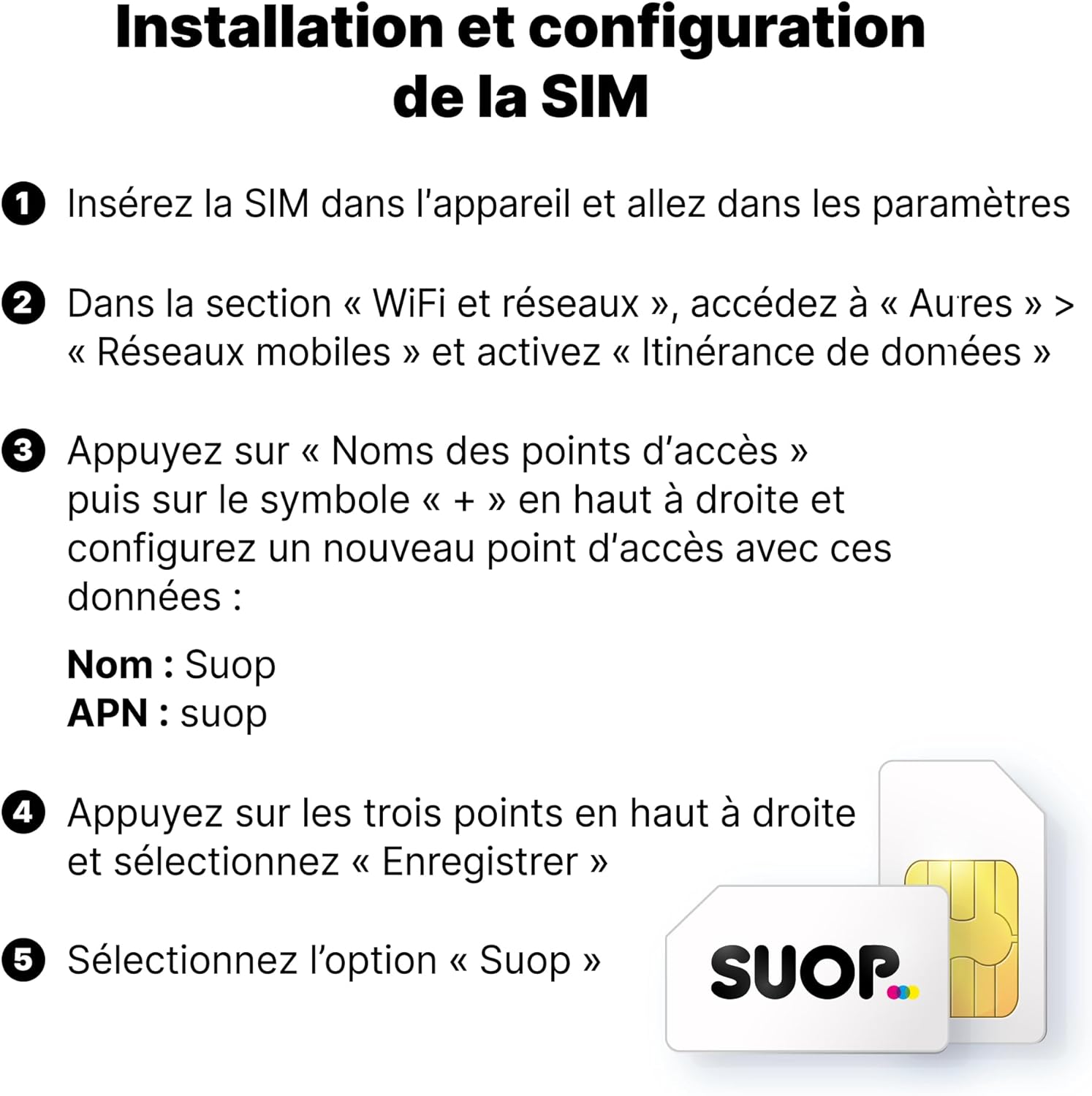 SUOP Carte SIM IoT & M2M - Forfait 12 Mois (500 Mo/Mois) - Prépayé avec paiement Unique annuel - sans Frais mensuels - Couverture européenne 4G multiopérateur - Alarmes, GPS et appareils connectés