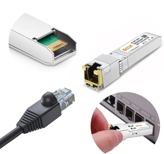 Transceiver SFP+, module cuivre SFP+ RJ45 pour Cisco SFP-10G-T-S, Ubiquiti UF-RJ45-10G, Netgear, D-Link, Supermicro, TP-Link, jusqu'à 30 m, [4 pièces] 10GBase-T: 30m 4 Pack