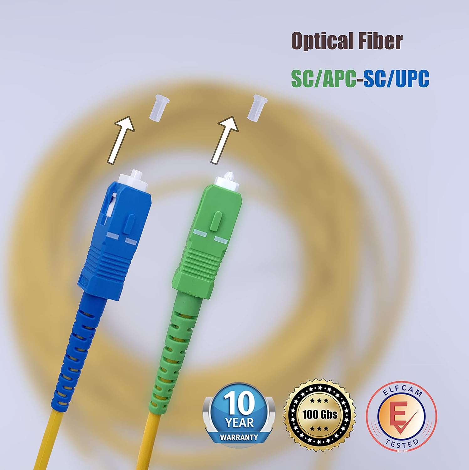 ® - Câble à Fibre Optique (Jarretière Optique) Compatible SC/APC à SC/UPC Compatible Free Box (5M)