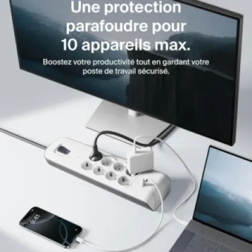 Test Belkin BSV804ca2M : la multiprise parafoudre sérieuse pour poser au pied du bureau