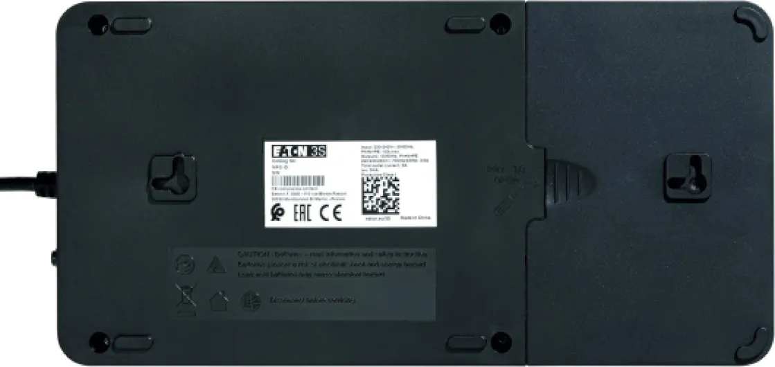 Onduleur Parafoudre 3S 850 DIN - Off-line UPS - Alimentation Sans Interruption - Puissance 850VA (8 prises DIN, Silencieux, 2 ports de charge USB Type-A) - Interface USB - Noir&Blanc 850VA / prises DIN Unique