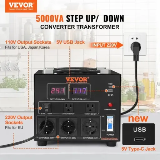 Test VEVOR Transformateur 5000 W : puissant sur le papier, mais franchement à manier avec méfiance