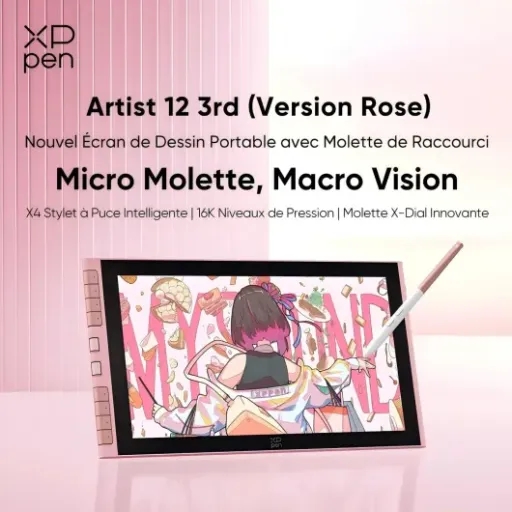 Test XPPen Artist 12 3rd Rose (2026) : une petite tablette écran sympa mais pas parfaite