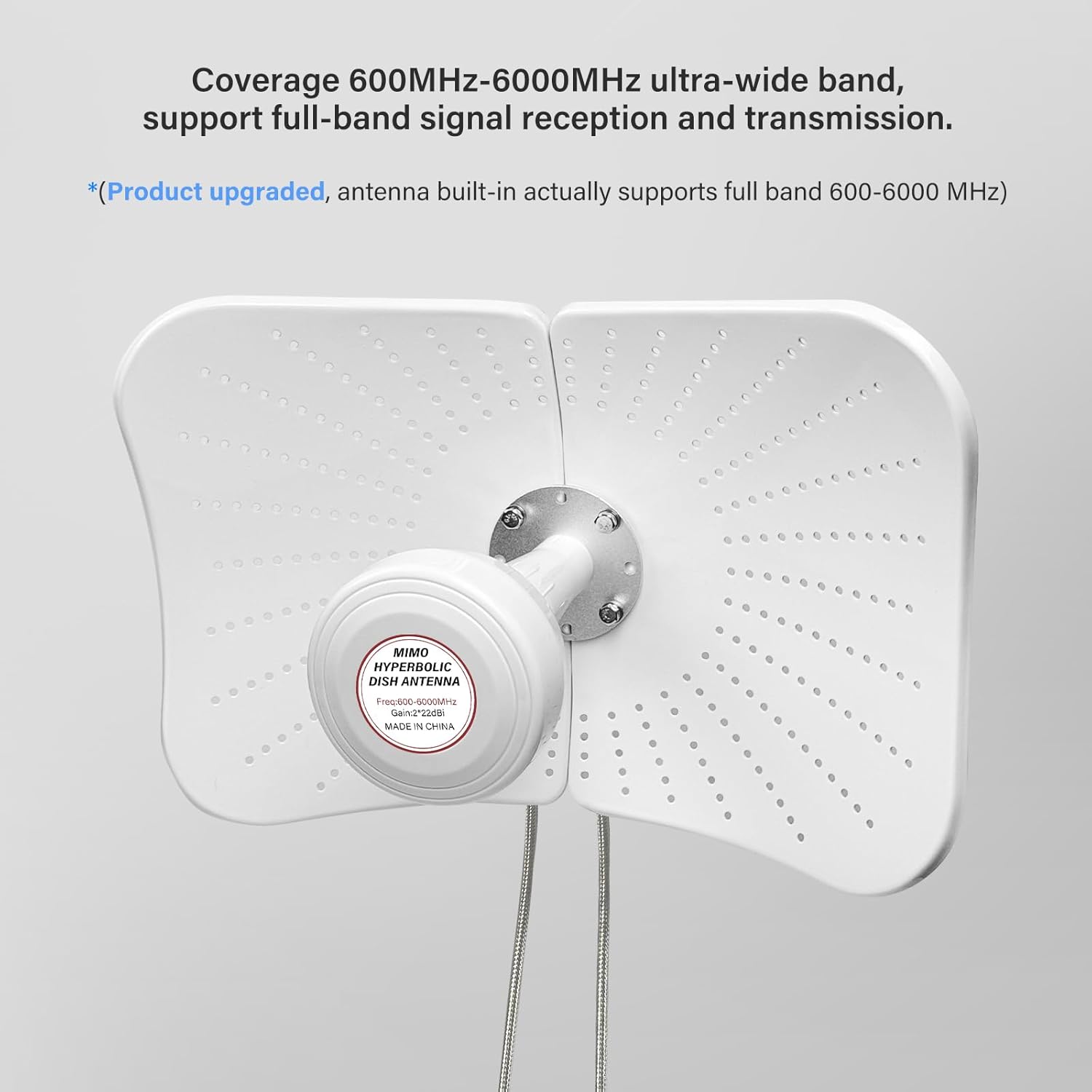 Antenne extérieure double bande 4G LTE 5G, 600-6000 MHz jusqu'à 22 DBI Gain compatible signal directionnel routeur MIMO antenne externe SMA / TS9, 2 câbles de 10 m