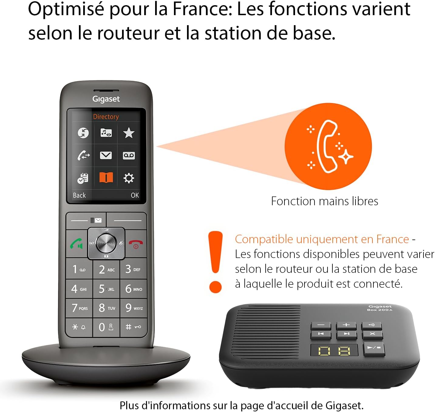 CL660A Trio - Téléphone Fixe sans Fil - Répondeur - 3 Combinés - Gris Anthracite [Version Française] Répondeur Gris Anthracite Trio