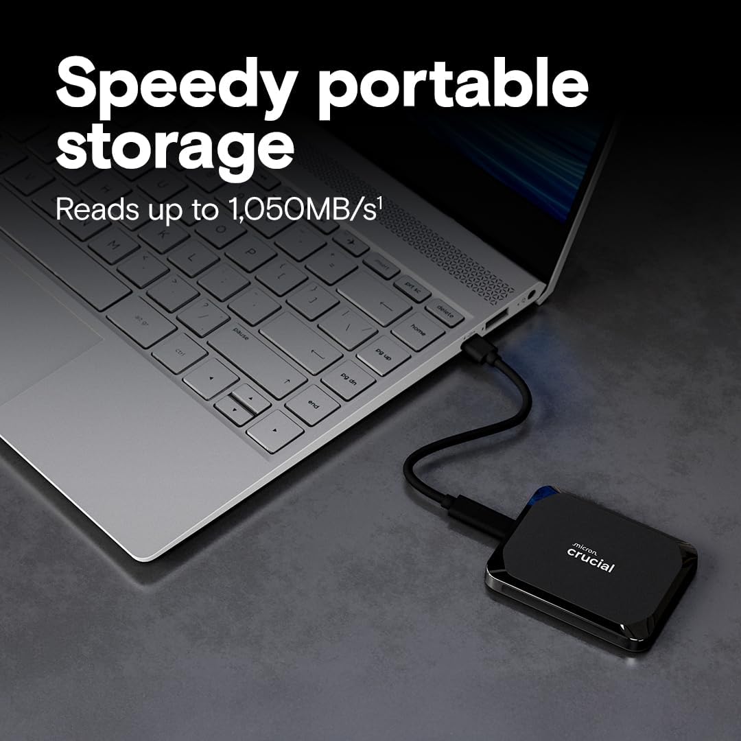 X9 2To Disque SSD Externe Portable, Jusqu’à 1050Mo/s, Compatible avec PC, Mac, PlayStation et Xbox, USB-C 3.2 - CT2000X9SSD902 X9 (1050Mo/s) 2To