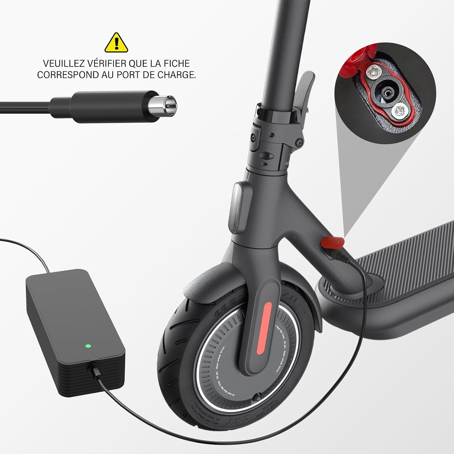 42V 2A Chargeur Trotinette Electrique Compatible avec Xiaomi M365, M365 Pro, Pro 2, Mi 3, 4, 4 Lite, 5 Elite, Ninebot Trottinette Séries, Chargeur Rapide 84W pour Batterie Lithium 36V